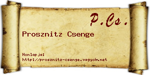 Prosznitz Csenge névjegykártya